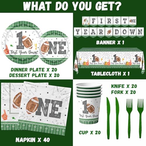 142Pcs Football Birthday Party Decorations Set