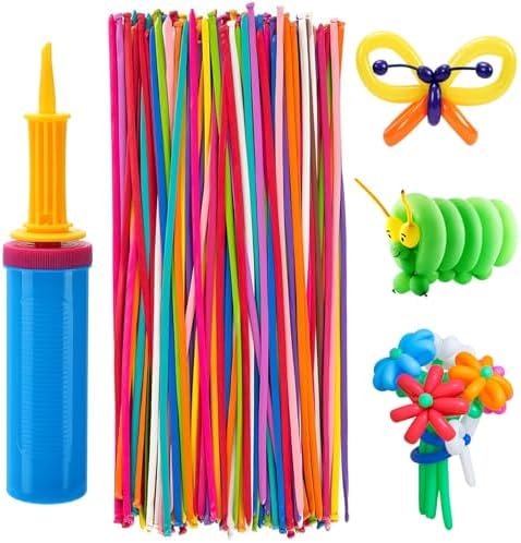 100 Pcs 260Q Balloons Kit with Pump for Kids