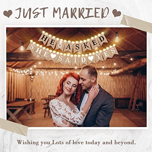 Breling 6 Pcs Engagement Banner and LED String Light Set