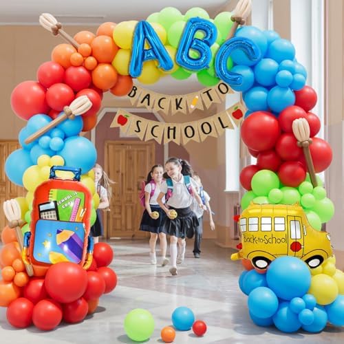 Back to School Balloon Arch Kit with 164PCS Rainbow Balloons