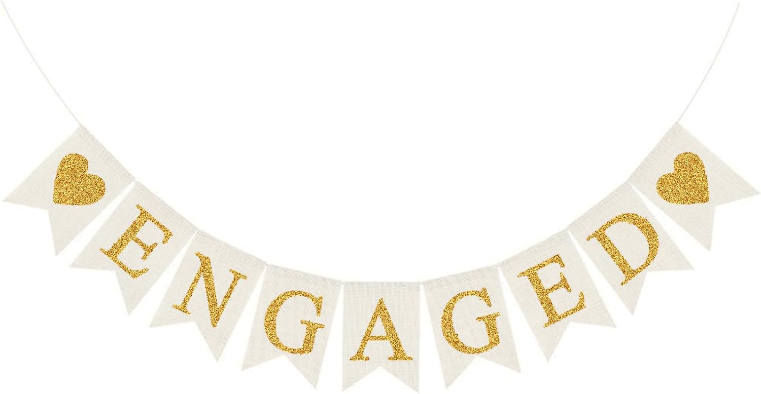 Burlap Engagement Decorations Prestrung Banner