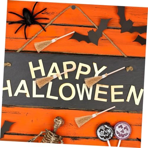 PRETYZOOM 12Pcs Miniature Witch Brooms Halloween Decor