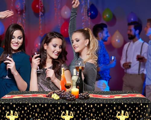Oudain 6 Pcs Movie Night Tablecloth Set Black