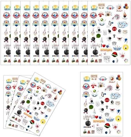 1200 Bowling Paper Stickers for Parties 24 Sheets