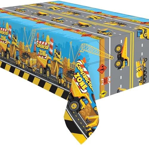 Treasures Gifted Construction Party Tablecloth 54x108