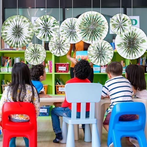 18 Pcs Eucalyptus Paper Fans Classroom Decor Set