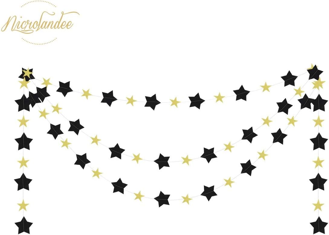NICROLANDEE Black Gold Party Decorations 28 PCS
