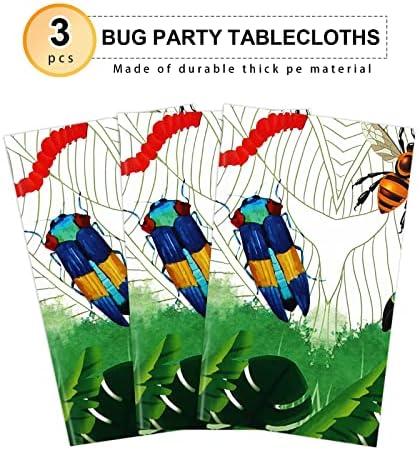 PHOGARY Insect Themed Party Tablecloth 3pcs 51x87in