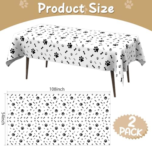 Paw Print Tablecloth 2 Pack 54x108 Inches