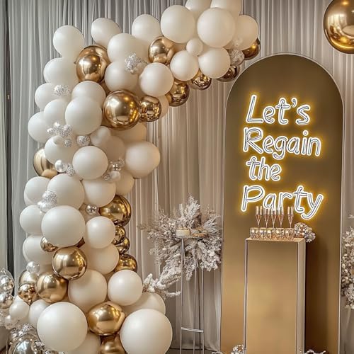 White Sand Balloons 105pcs 5101218 Inch Garland Arch Kit for Parties