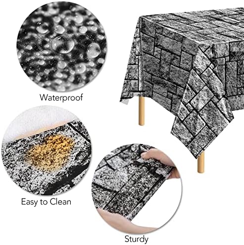 Durony 2 Piece Stone Wall Table Cover for Medieval Castle Themed Parties