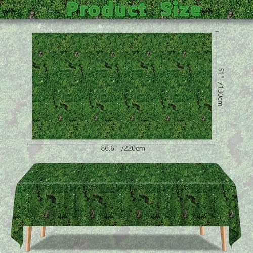 4 Pcs Green Moss Plastic Tablecloth Set