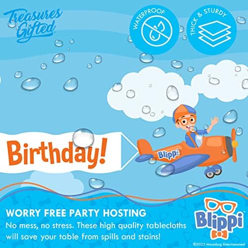 Treasures Gifted Blippi Themed Tablecloth 54x108 for Parties