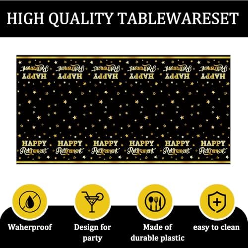 Egami 2pcs Retirement Tablecloth for Party Decorations