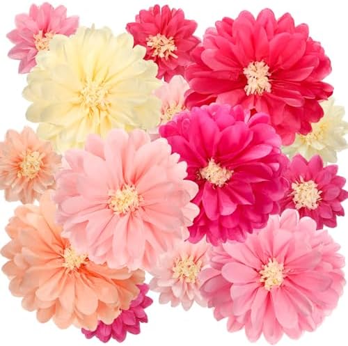 Watersay 12 Pcs 10 20 Inch Giant Mexican Fiesta Paper Flowers