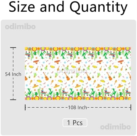 Odimibo Fiesta Tablecloth Plastic Disposable