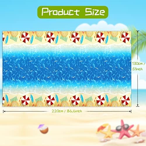 PHOGARY 3 Pieces Ocean Waves Tablecloths for Beach Parties