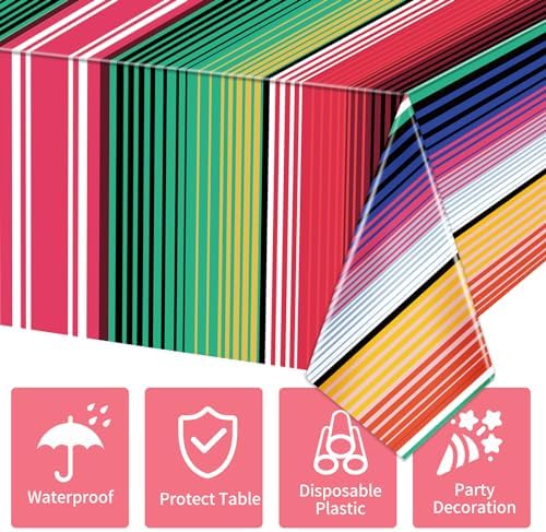 Hxezoc Mexican Stripe Tablecloth 54 x 108 Inch