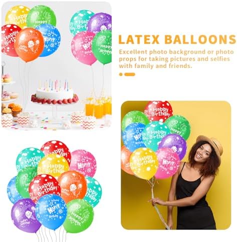 50pcs 12 Inch Happy Birthday Balloons for Men and Women