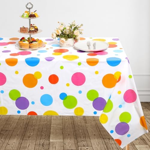 Oudain 3 Pcs Polka Dot Tablecloth Birthday Party Decor