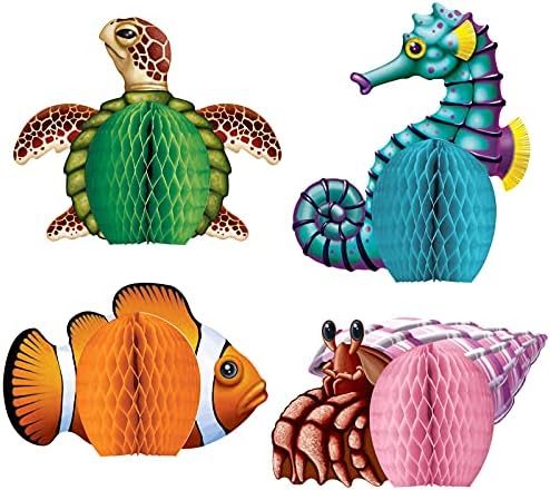 Beistle Sea Creatures Honeycomb Centerpieces Pack of 3