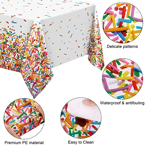 Durony 2 Piece Confetti Sprinkle Tablecloth for Birthday Wedding Parties