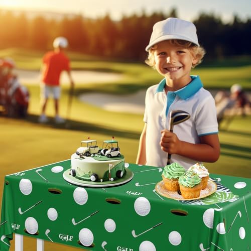 Golf Party Tablecloth 2pcs 87x51 Inch