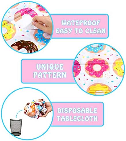 BeYumi 4 Pack Donut Party Tablecloth