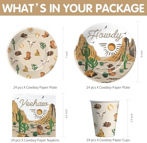 Western Party Supplies Set for 24 Guests