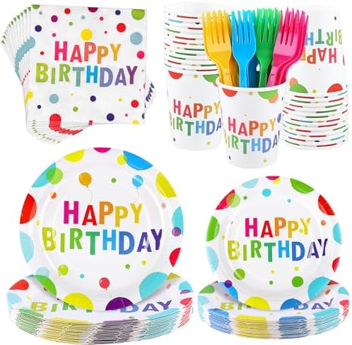 144 Pieces Happy Birthday Party Decor Set