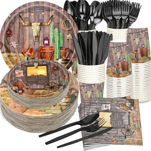 175Pcs Western Cowboy Party Supplies Set