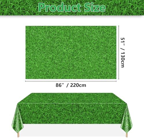 4 Pcs Green Grass Tablecloths for Golf Party Decorations
