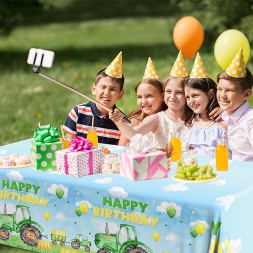3pcs Tractor Birthday Tablecloths for Boys Party Decorations