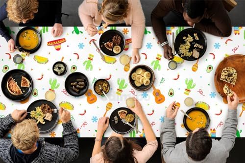 Odimibo Fiesta Tablecloth Plastic Disposable