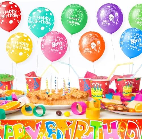 50pcs 12 Inch Happy Birthday Balloons for Men and Women