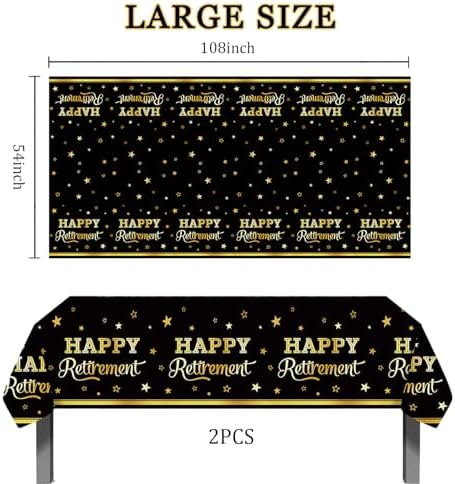 Egami 2pcs Retirement Tablecloth for Party Decorations