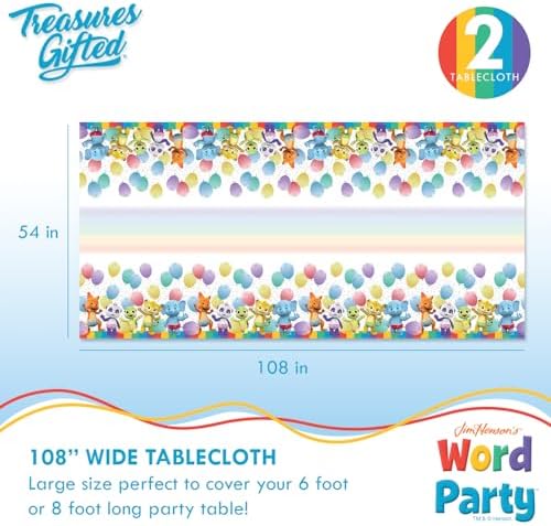 Treasures Gifted Jim Hensons Word Party Tablecloth Pack of 2