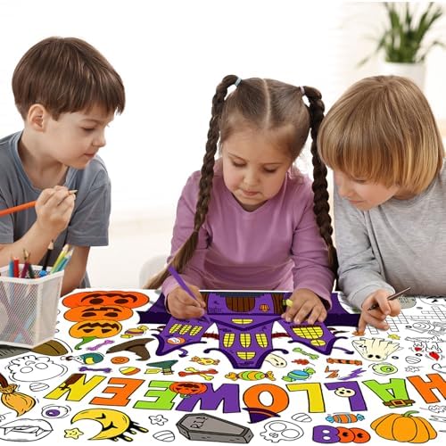 Halloween Coloring Tablecloth - 315 x 72 Inches
