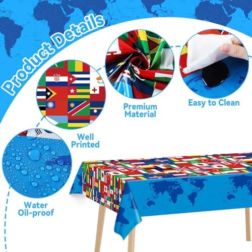 World Flag Table Cover Roll 1181x52 Inch