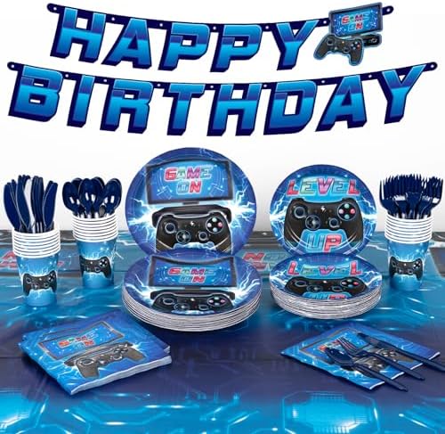 DECORLIFE 170PCS Video Game Party Decorations for Boys