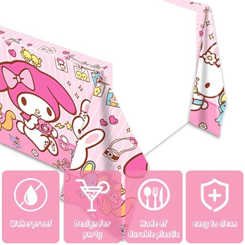 2Pcs Melody Tablecloth Disposable for Birthday Party Decorations