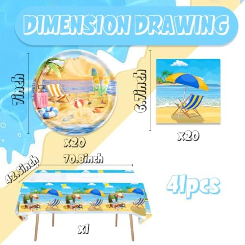41pcs Summer Beach Party Supplies Set