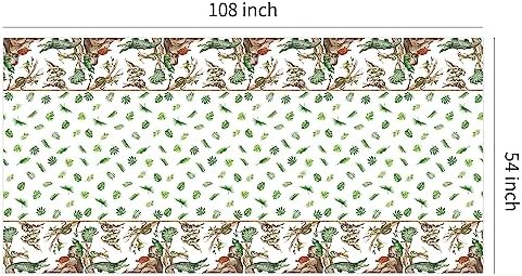 Reptile Birthday Tablecloth Set - 4 Pack 54x108 Inches