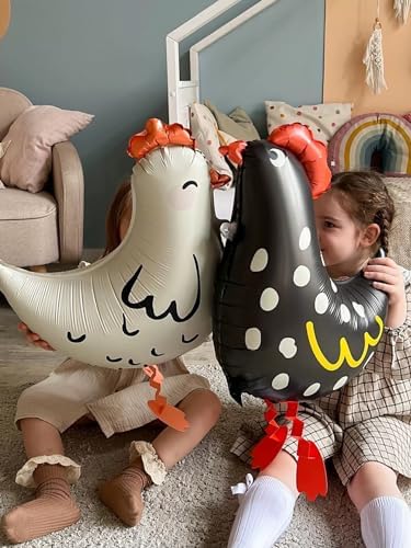 6Pcs Walking Chicken Foil Balloons for Kids Gift
