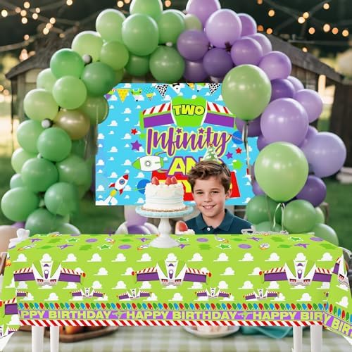 4pcs Purple Sky and White Clouds Cow Cartoon Party Tablecloths
