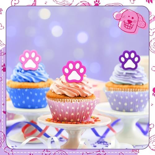 48 Pcs Dog Theme Cupcake Rings Toppers Decorations