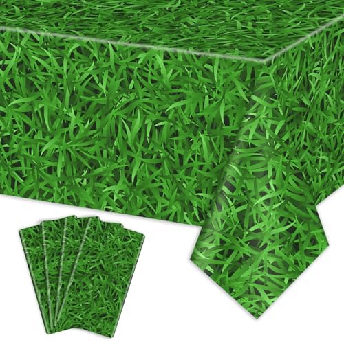 4 Pcs Green Grass Tablecloths for Golf Party Decorations