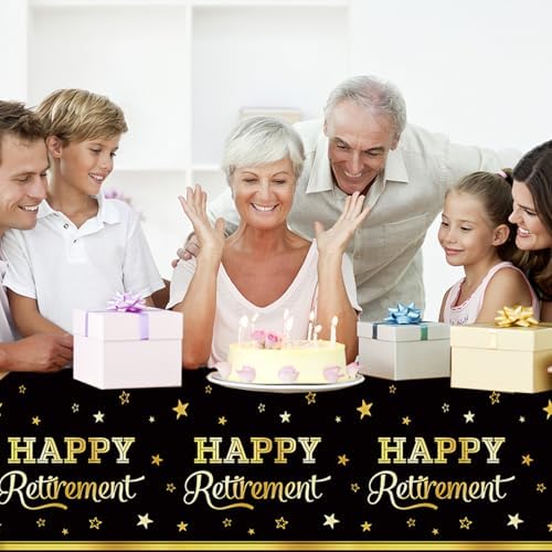 Egami 2pcs Retirement Tablecloth for Party Decorations