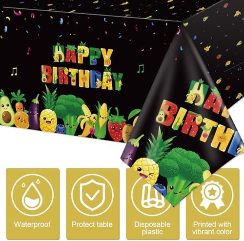 Tiamon 3 Pcs Fruit Tablecloths 54x108 Inch Birthday Party Decorations
