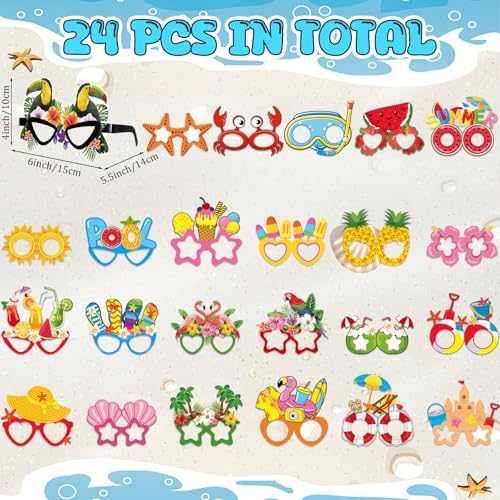 24 Pcs Pool Party Funny Sunglasses for Party Favors